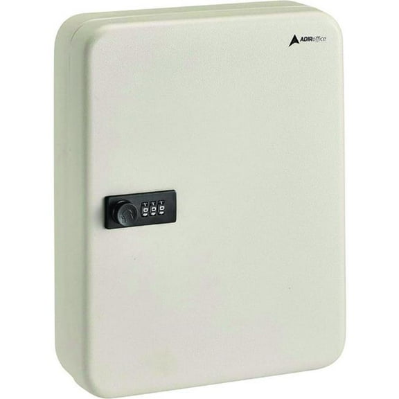 AdirOffice ALHI68230WHI Steel Heavy-Duty Key Cabinet with Combination Lock, 30-Key, 6.4 x 3 x 8 in., Stainless Steel 304, White