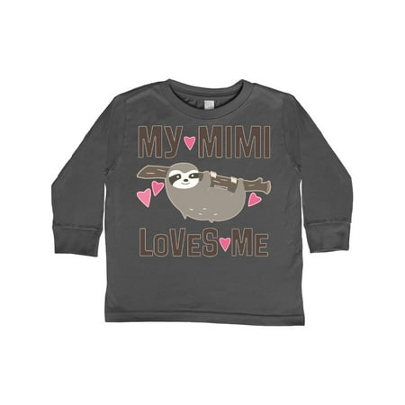 

Inktastic My Mimi Loves Me Sloth Gift Toddler Toddler Girl Long Sleeve T-Shirt