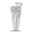 thumbnail image 4 of 14K White Gold His Hers Round Diamond Square Matching Wedding Set 1/3 Cttw, Womens Size: 5-10, Mens Size: 7-13, 4 of 4