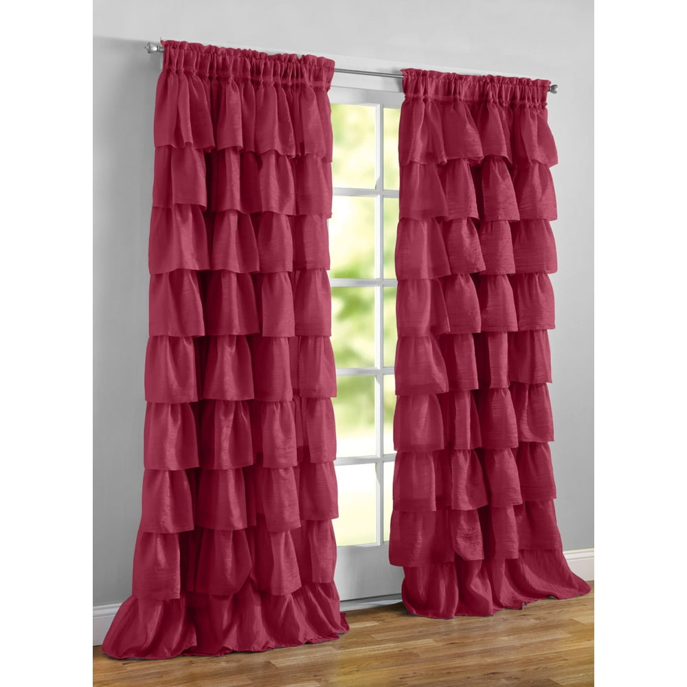 Carol Wright - Ruffled Layered Curtains - Walmart.com - Walmart.com