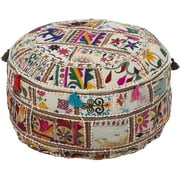 Surya Su Pouf Area Rug POUF-92 Papyrus Persian Patchwork 22" x 22" x 12"