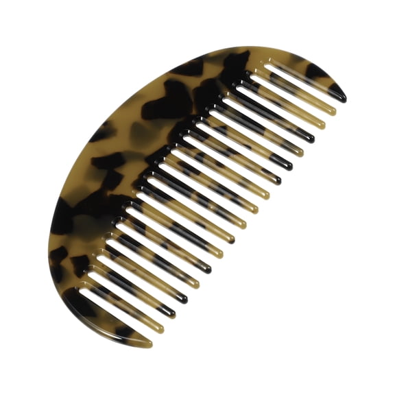 Unique Bargains 1Pc Women Detangling Half Round Wide Tooth Comb Brown
