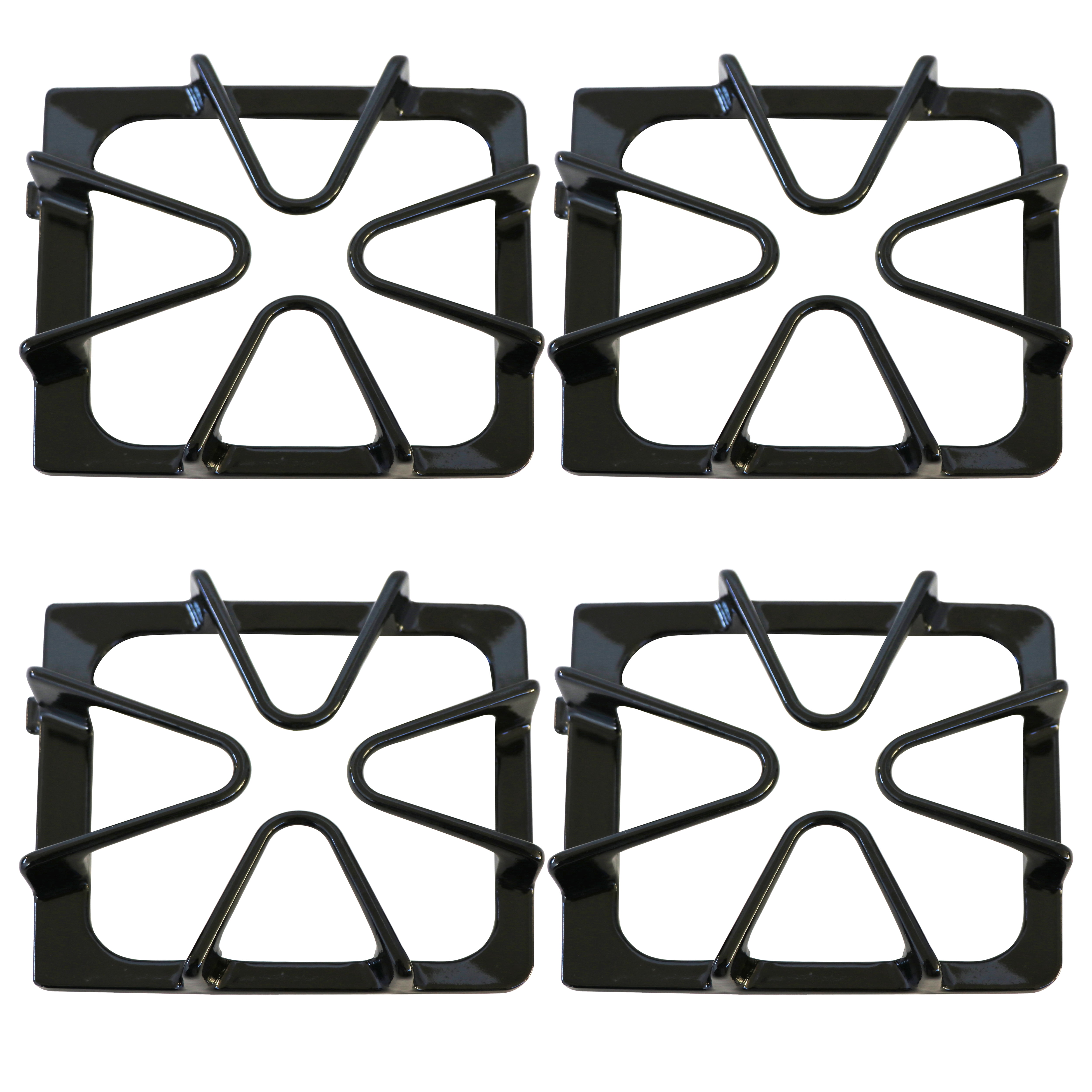 Kitchen Basics 101 4 Pc Gloss Black Oven Stove Range Burner Grates for