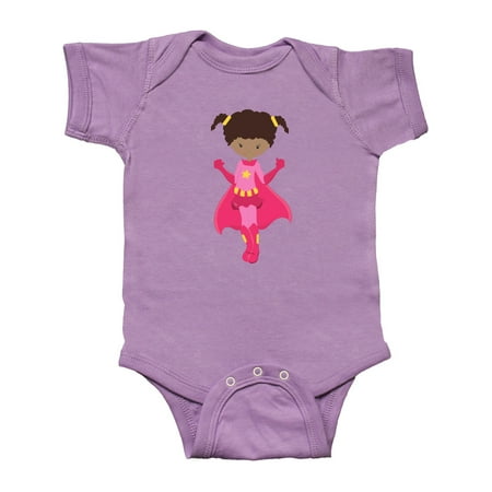 

Inktastic Superhero Girl African American Girl Pink Cape Gift Baby Girl Bodysuit