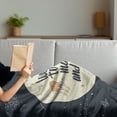 thumbnail image 3 of Saying Soft Flannel Fleece Throw Blanket, Love You to the Moon and Back Doodle Galaxy Cosmos, Cozy Plush for Indoor and Outdoor Use, 70" x 90", Eggshell Dark Slate Blue, by Ambesonne, 3 of 5