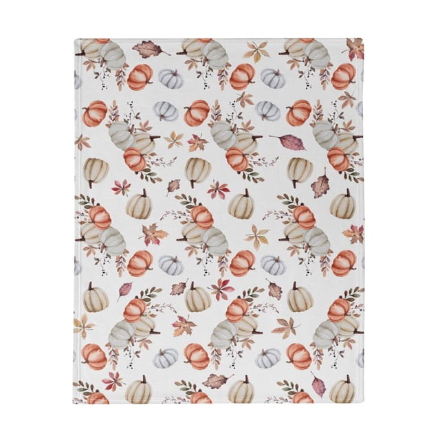 Tanuke Clearance Blanket Halloween Decorative Travel Flannel Throw Maple Couch Sofa Bed Fall Blanket Pumpkin Thanksgiving Printed Textiles , Fall Blanket Multi-Color Clearance Sale