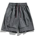thumbnail image 4 of JTieacloth Cotton Drawstring Cargo Shorts Men's Summer Casual Loose Breathable Ice Feel Beach Shorts Athletic Swim Trunks Fashionable Trendy,Gray, 4 of 4