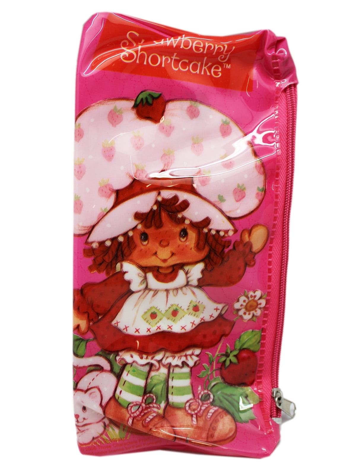 Strawberry Shortcake Zippered Hot Pink Vinyl Pencil Pouch Walmart Com