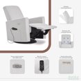 thumbnail image 5 of Evolur Harlow Deluxe Upholstered Glider, Power Recliner USB Port with in-Built Massager, Fog Grey, 5 of 7