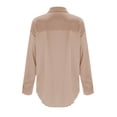 thumbnail image 4 of Blouse pour Femmes Mode Satin Couleur Unie Col en V Manches Longues, 4 of 8