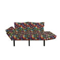 thumbnail image 2 of Floral Futon Couch, Colorful Flowers with Half Petals Pattern Rainbow Themed Design Vintage Inspiration, Daybed with Metal Frame Upholstered Sofa for Living Dorm, Loveseat, Multicolor, by Ambesonne, 2 of 4