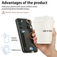 thumbnail image 5 of SaniMore for Samsung Galaxy S23 FE Case, Card Slots [Up to 2] Carabiner Finger Ring Stand Magnetic Car Mount PU Leather Skin Soft Shockproof TPU Anti-drop Anti-scratch Wallet Shell - Black, 5 of 8