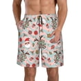 thumbnail image 2 of Uemuo Groovy Retro Santa Pattern Men's Swim Trunks Hawaiian Beach Bathing Suit Swimsuits Beach Quick-Dry Shorts with Pockets-, 2 of 9