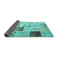 thumbnail image 2 of Ahgly Company Indoor Rectangle Patchwork Turquoise Blue Transitional Area Rugs, 4' x 6', 2 of 4