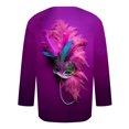 thumbnail image 4 of Jinhomg Mardi Gras Tee Shirts for Men Novelty Funny Carnival Themed Mask Print Tops Lightweight Comfy Short Sleeve Crew Neck Holiday Party T-Shirts Purple XXXL, 4 of 6