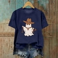 thumbnail image 1 of DecSea Chemises Citrouille pour Femmes Chemise Graphique Vintage Automne Manches Courtes Tee Tops de Vacances, 1 of 3