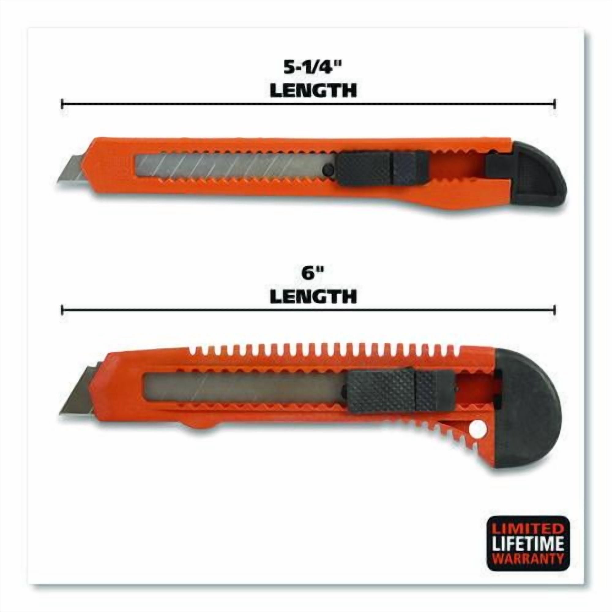 Snap-Off Utility Knife Set, 9 mm Knife, 18 mm Knife, Orange/Black | Bundle of 10
