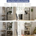 thumbnail image 6 of Luku Kitchen Pantry Cabinet, 71" Tall Kitchen Hutch Storage Cabinet with Microwave Stand, Freestanding Buffet with Shelves and Glass Doors for Home Dining Room, 6 of 7
