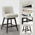 thumbnail image 6 of Dycanpo 26''H Swivel Counter Stools Set of 3 with Back Linen Fabric for Home Kitchen Island, Gray, 6 of 9