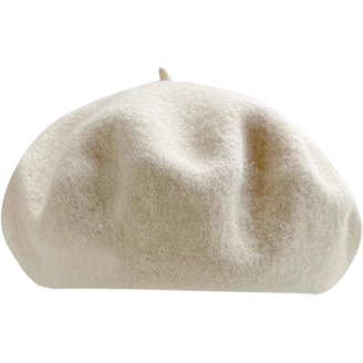 5339 Wool Beret Hat Classic Solid Color French Beret For Women (creamy-white) DLAPL Wool Beret Hat for Women Solid Color Classic French  main image 2