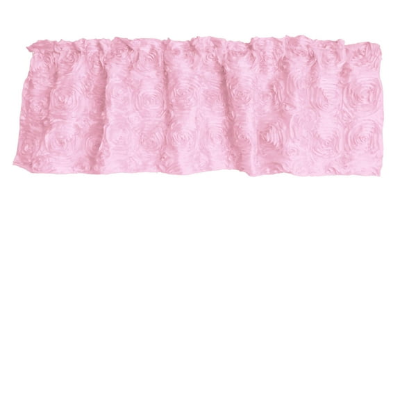 Rosette Floral Pop Up Flower Window Valance 54 Inch Wide Pink
