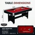 thumbnail image 2 of Hathaway Spartan 6-ft Pool & Table Tennis Multigame Table, All Accessories Included – Black with Red Felt, 2 of 7