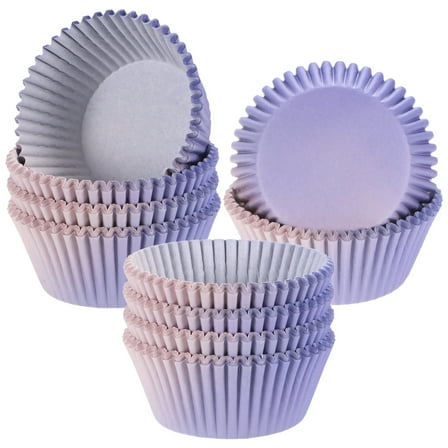 Uxcell 200-Pack Standard Cupcake Liners for Baking, Greaseproof Cupcake Wrappers for Wedding/Birthday/Party/Christmas[Purple-yellow gradient]