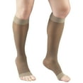 thumbnail image 1 of Truform Sheer Knee High Stockings, Open Toe: 15 - 20 mmHg, Taupe, 2X-Large, 1 of 7