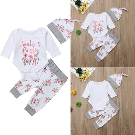 

Infant Kid Baby Girl Fashion 3Pcs Romper+Leggings Pants Bodysuit Jumpsuit Outfit Clothes