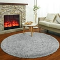 thumbnail image 4 of Junovo Round Fluffy Area Rugs For Kids Girls Princess Castle Plush Shaggy Carpet Cute Circle Nursery Rug For Kids Room Bedroom Living Room,4'x4',Gray, 4 of 7