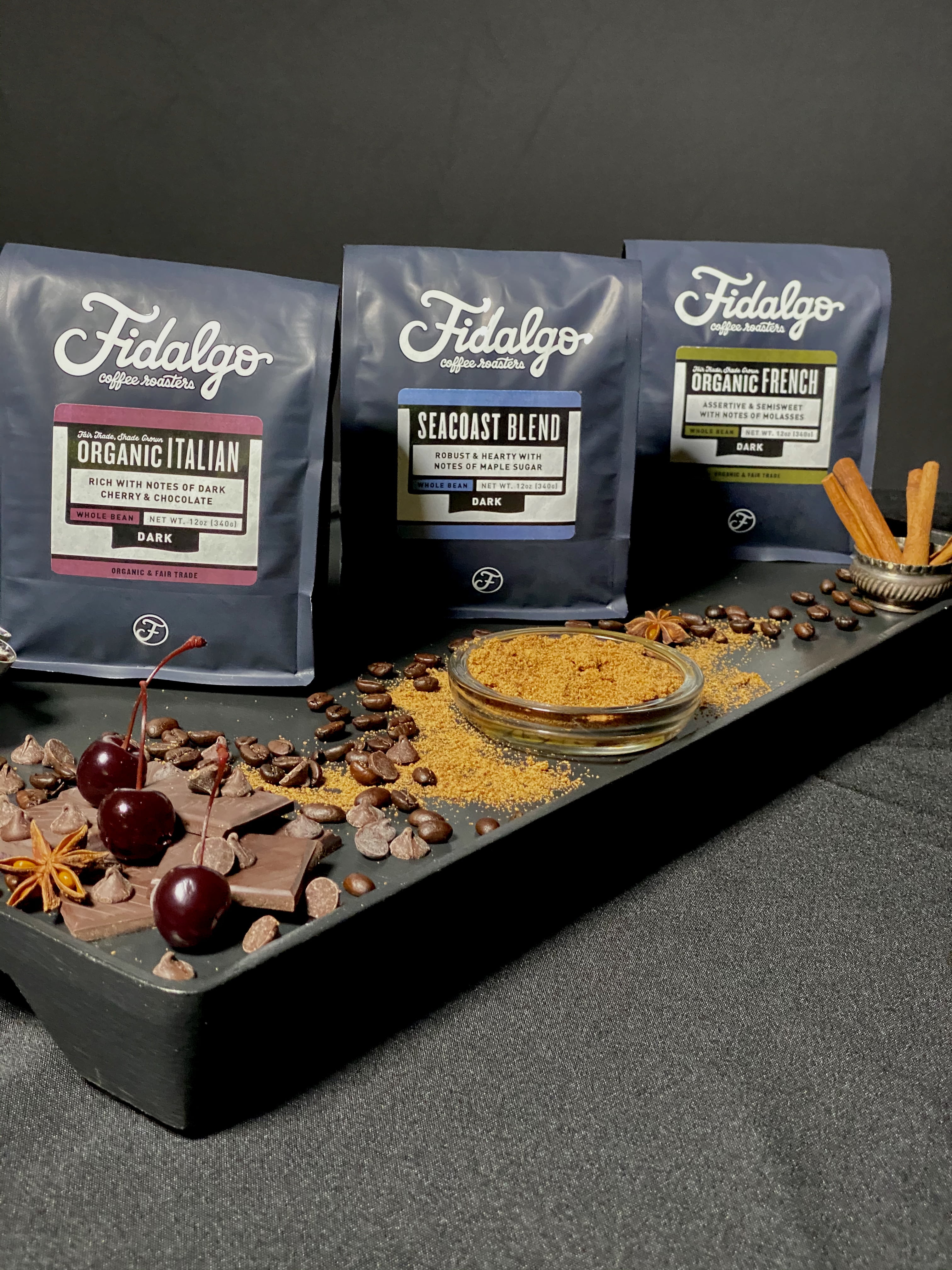 Fidalgo Coffee Value Pack #2 Dark Roasts,12-oz Whole Bean, 3 pack
