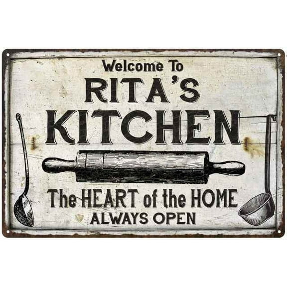 RITA'S Kitchen Farmhouse Sign 8 x 12 High Gloss Metal 208120033107