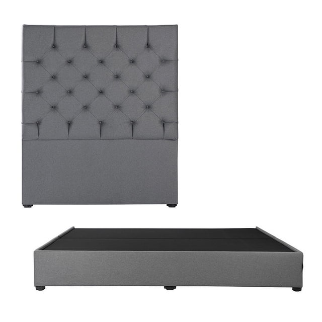 Box Base cama King Size + Cabecera Capri Gris