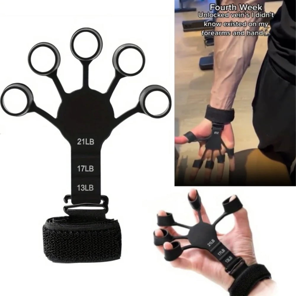 5-Finger Trainer Silicone Hand Grip Strengthener for Finger Therapy and Wrist Recovery
