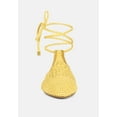 thumbnail image 3 of BARTSI Yellow Handwoven Tie Up Flat Mules, 3 of 6