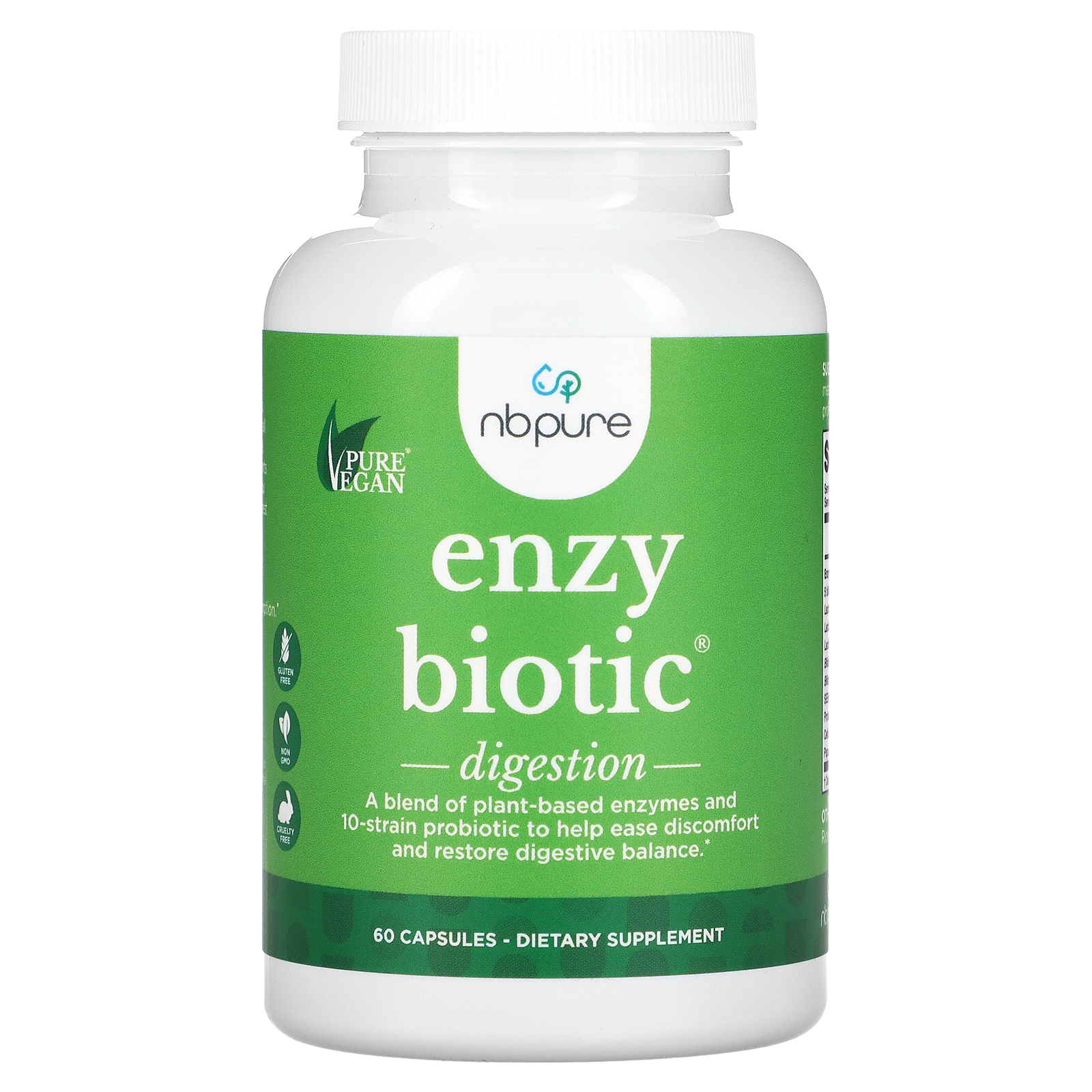 EnzyBiotic Probiotic Digestive Enzyme Supplement Blend, 60 Count
