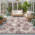 thumbnail image 2 of 5'x7' Area Rugs, Pink Rose Indoor Outdoor Area Rug for Living Room Bedroom, Farmhouse Vintage Botanical Floral Burlap Washable Bathroom Rugs Kitchen Floor Carpet Mats Home Decor Aesthetic, 2 of 8