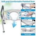 thumbnail image 3 of Raised Toilet Seat with Handles  Elevated Toilet Seat Riser for Seniors with Adjustable Height &; Toilet  Rails with Storage Bag for Elderly  Disabled Fit Any Toilet (Grey), 3 of 7