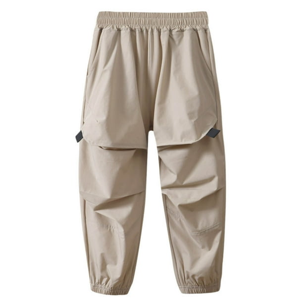 Odeerbi 4-16 Años Niños Niñas Pantalones Cargo Deportes Atlético Pantalones Jogger Primavera Verano Color Sólido Casual Pantalones de Trabajo Con Bolsillo