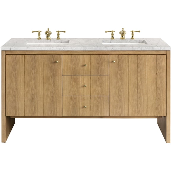 James Martin Vanities 435-V60d-3Ejp Hudson 60" Free Standing Double Basin Poplar Wood