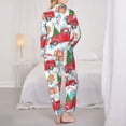 thumbnail image 5 of Kll Watercolor Red Truck And Fir Tree Print Women'S Long Sleeve Pajamas With Pants Sleepwear Loungewear 2 Set-Medium, 5 of 9