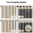 thumbnail image 4 of 100% Blackout Curtains for Bedroom,Set of 2 Panels,72inch Length Faux Linen Thermal Insulated Back Tab Drapes with Room Darkening,50"Wx72"L,Oatmeal, 4 of 7