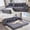 Drak Gray, variant on ODUWA 111" L-Shaped Modular Couch with Ottoman, Cup Holders, Side Storage Pockets, Convertible 4-Seater Sofa Bed, Corduroy Fabric, 8 Throw Pillows