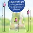 thumbnail image 5 of 4 Pack Glass Garden Torch, 13.5 oz Colorful Outdoor Torch Garden Décor, 61-Inch Upgraded Citronella Torches with 3-Prong Grounded Stake, Metal Light Torches for Party Patio Pathway, 5 of 7