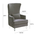 thumbnail image 4 of Aubree Tall Chair with Acrylic Legs - Grey, 4 of 4