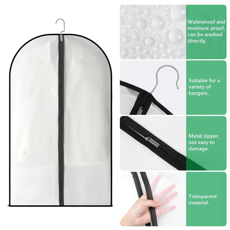 Tripumer 5-Piece Hanging Garment Bag 24 x 40 Inch Black photo 7