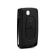 thumbnail image 1 of Carcasa para llave remota plegable negra de 2 botones con soporte para batería para Peugeot 307 Citroën C4, 1 of 3