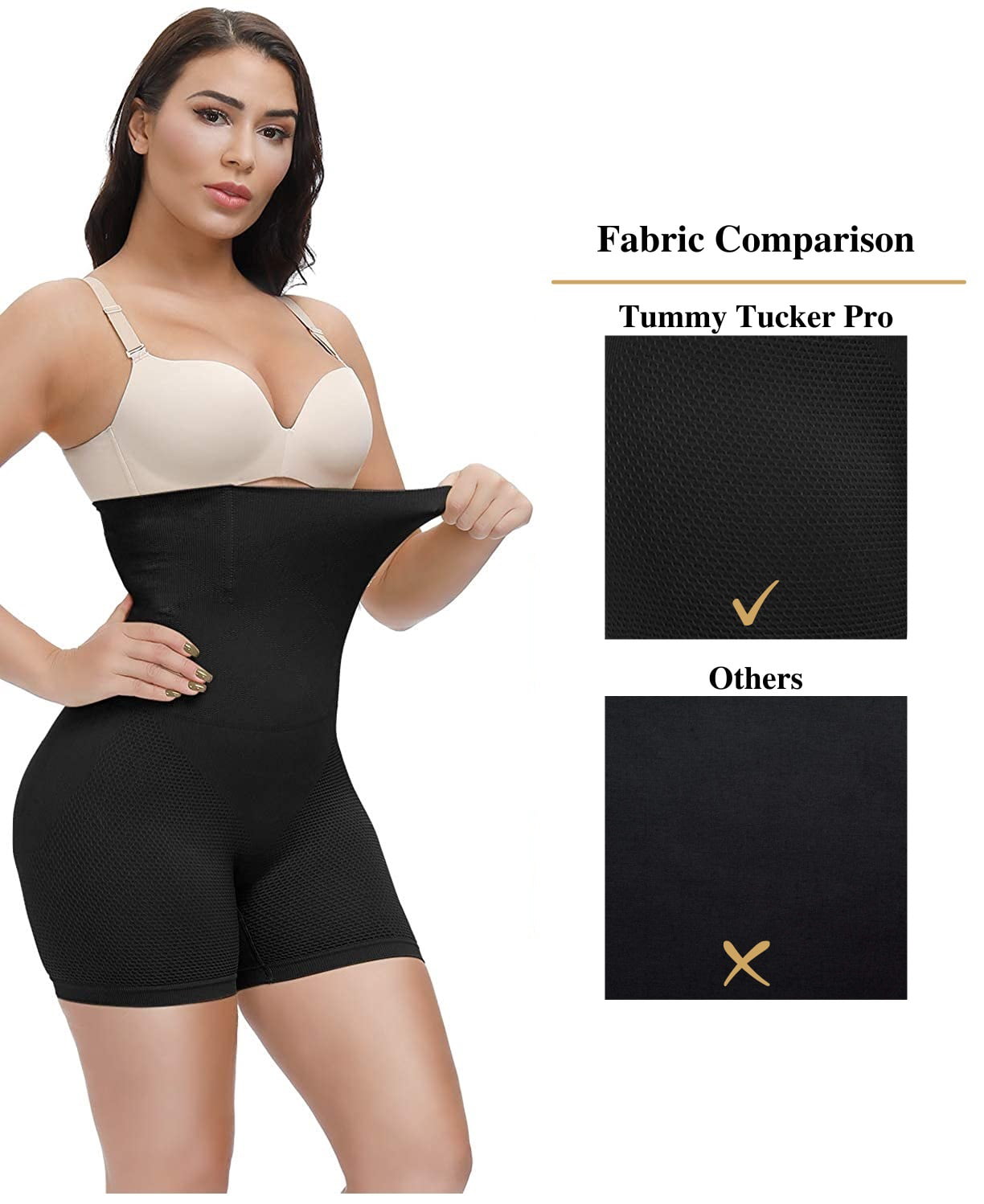 Tummy Tucker Pro - High Waisted Body Shaper Shorts for Women Tummy