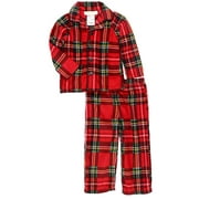 Peas & Carrots Toddler Boys Plaid Holiday Button Front Pajamas 2pc Set