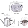 thumbnail image 5 of ABPETE Small Stainless Steel Tea Set with 330ml Teapot, 4 Cups & Tray, Children's Tea Set, Complete Set of Drop Resistant Stainless Steel Tea Set, 5 of 8